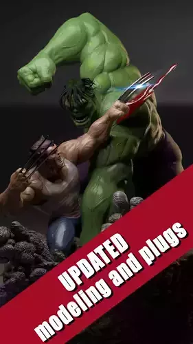Hulk Vs Wolverine- For Collectors - 25Cm -UPDATED  3D print model
