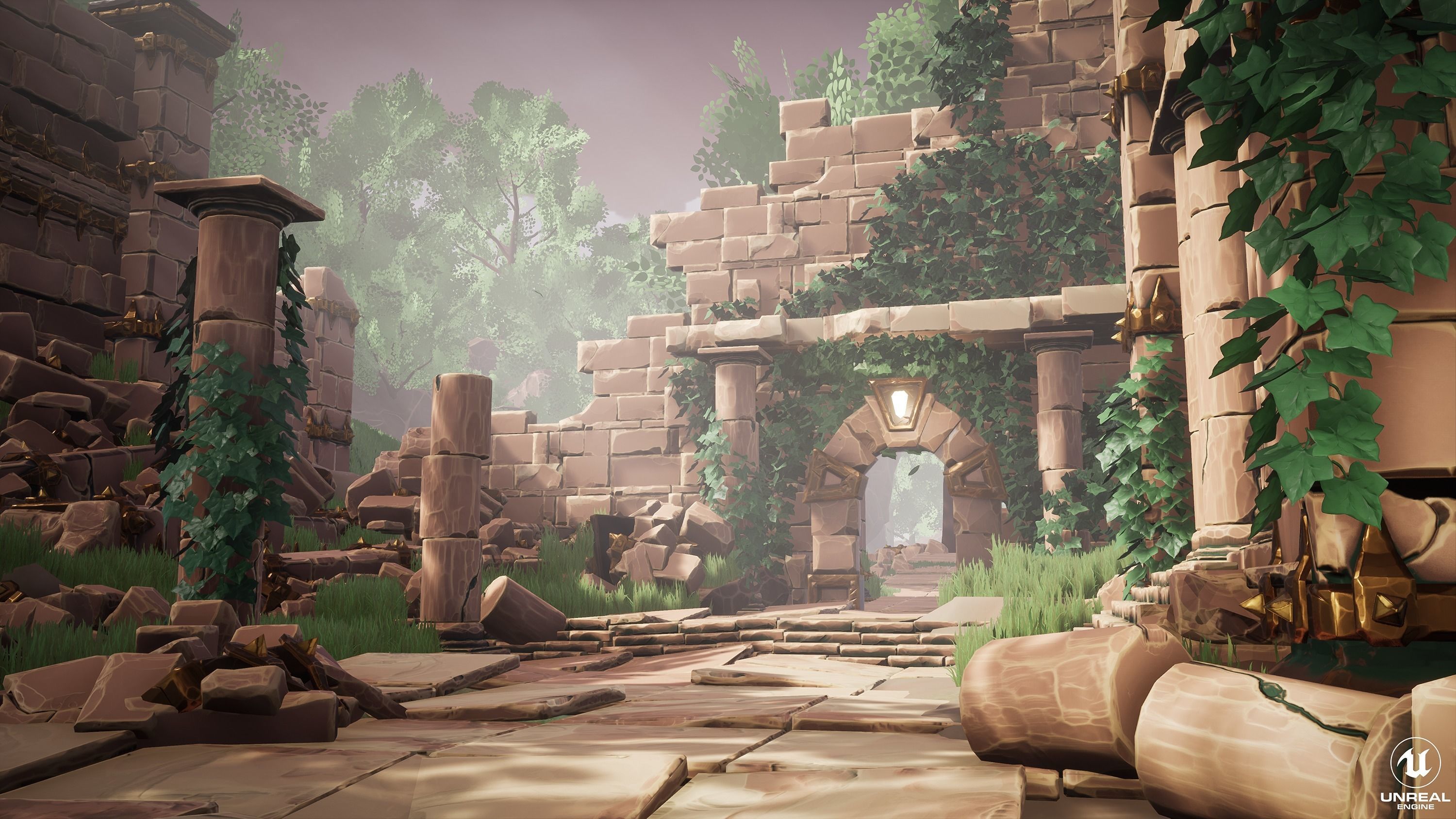 Stylized Modular Ruins Pack Low-poly 3D model_1