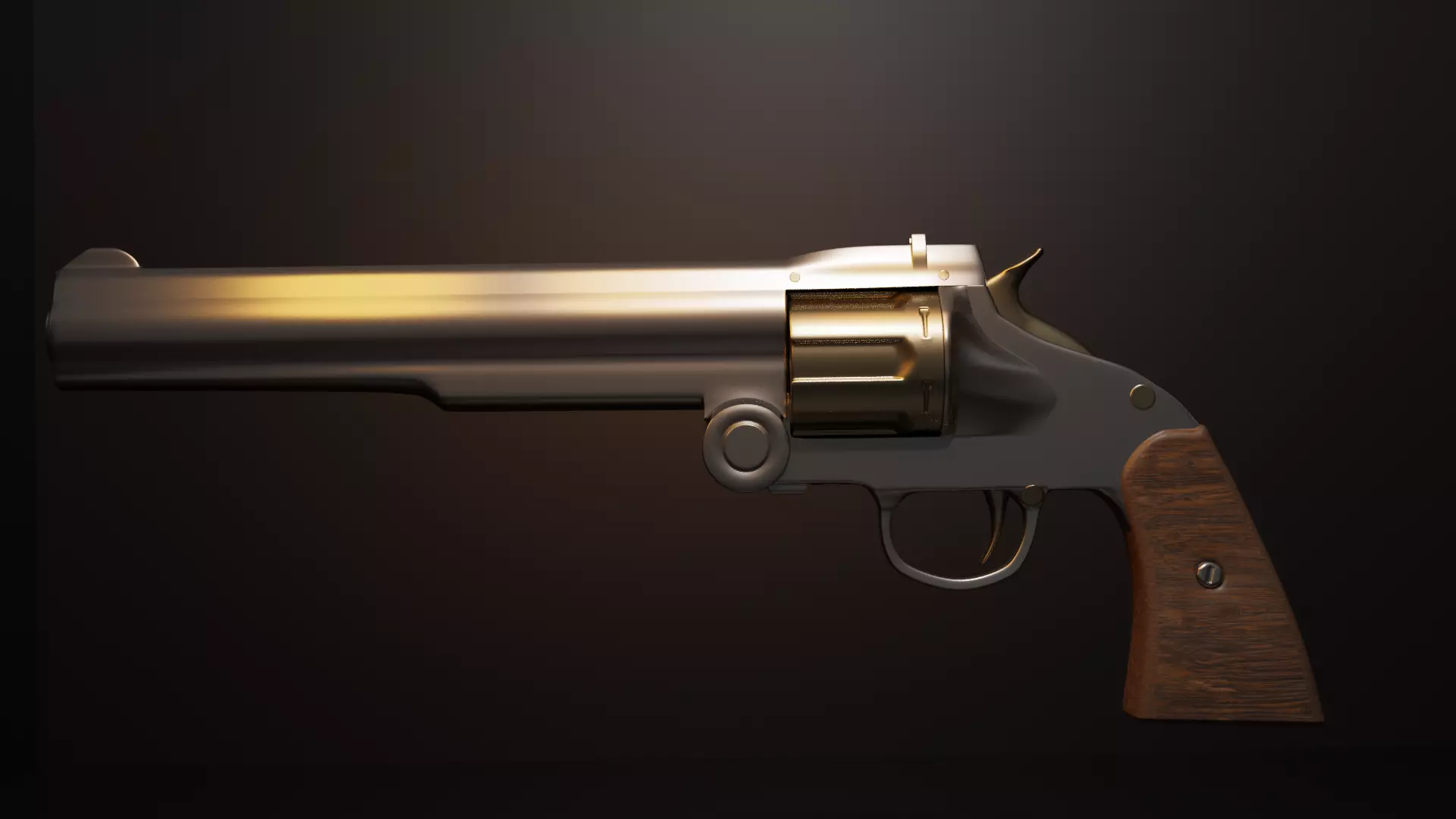 Old Revolver Free 3D model
