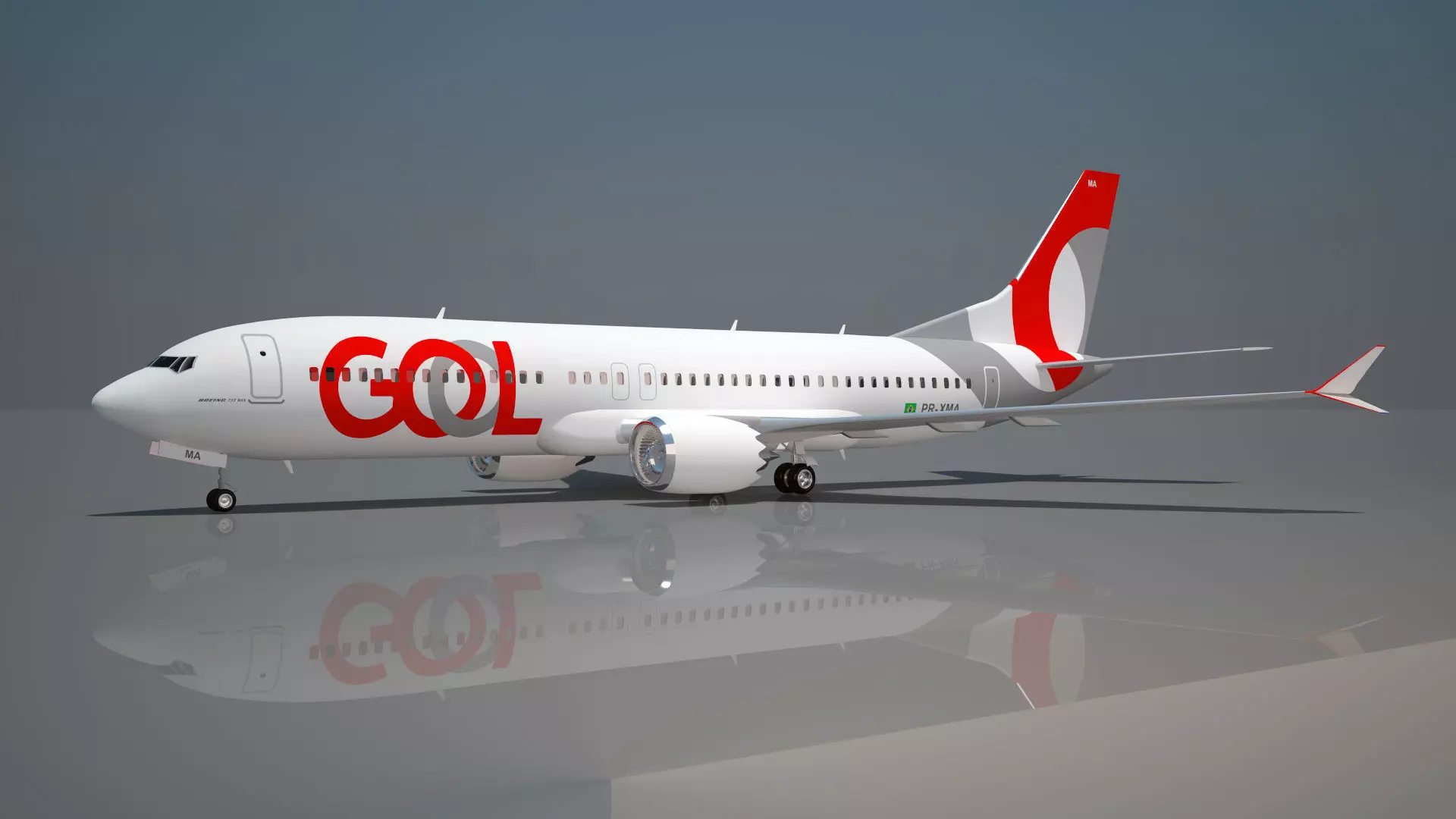 Gol airlines Boeing 737 max 8 3D model_0