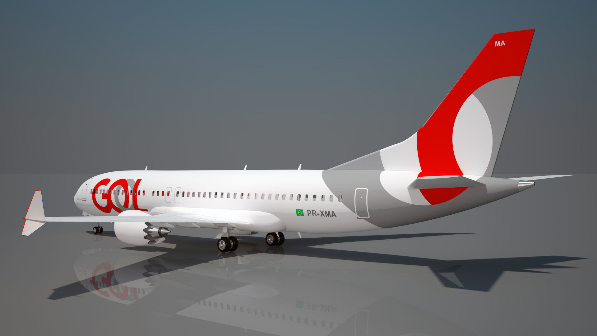 Gol airlines Boeing 737 max 8 3D model_10