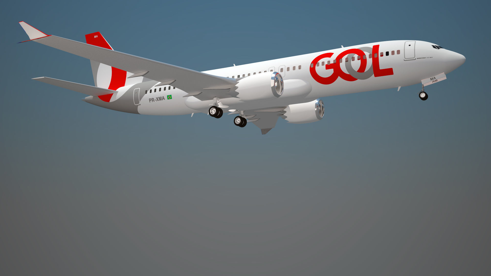 Gol airlines Boeing 737 max 8 3D model_14