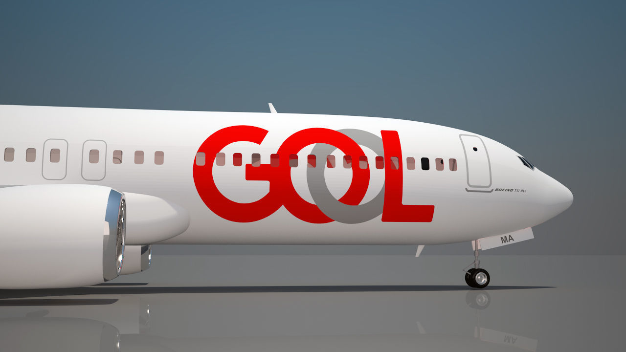 Gol airlines Boeing 737 max 8 3D model_7