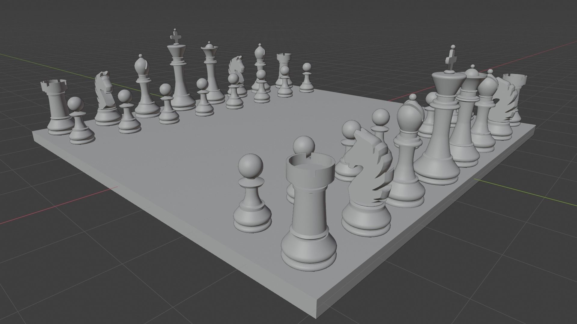 High Poly Chess Set 3D Model in mountains 3D print model_4