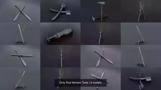 Dirty Post Mortem Tools 3D Model Collection