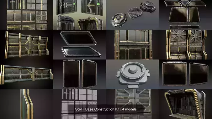 Sci-Fi Base Construction Kit 3D Model Collection