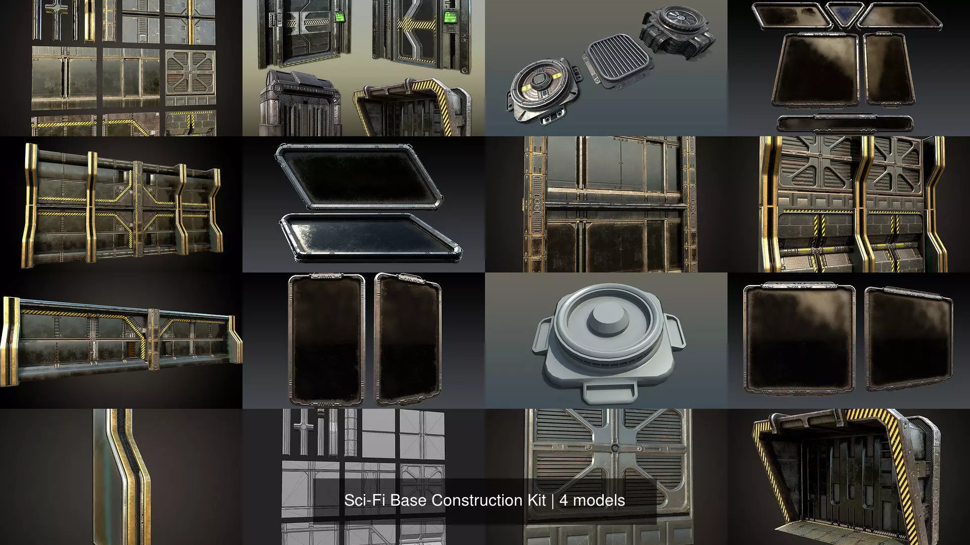 Sci-Fi Base Construction Kit 3D Model Collection_0