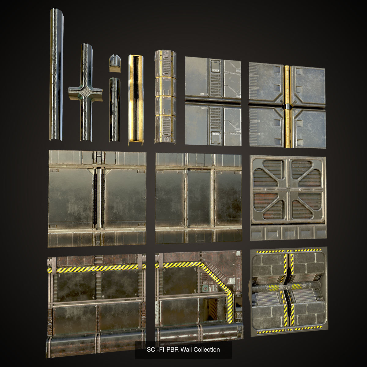 Sci-Fi Base Construction Kit 3D Model Collection_1
