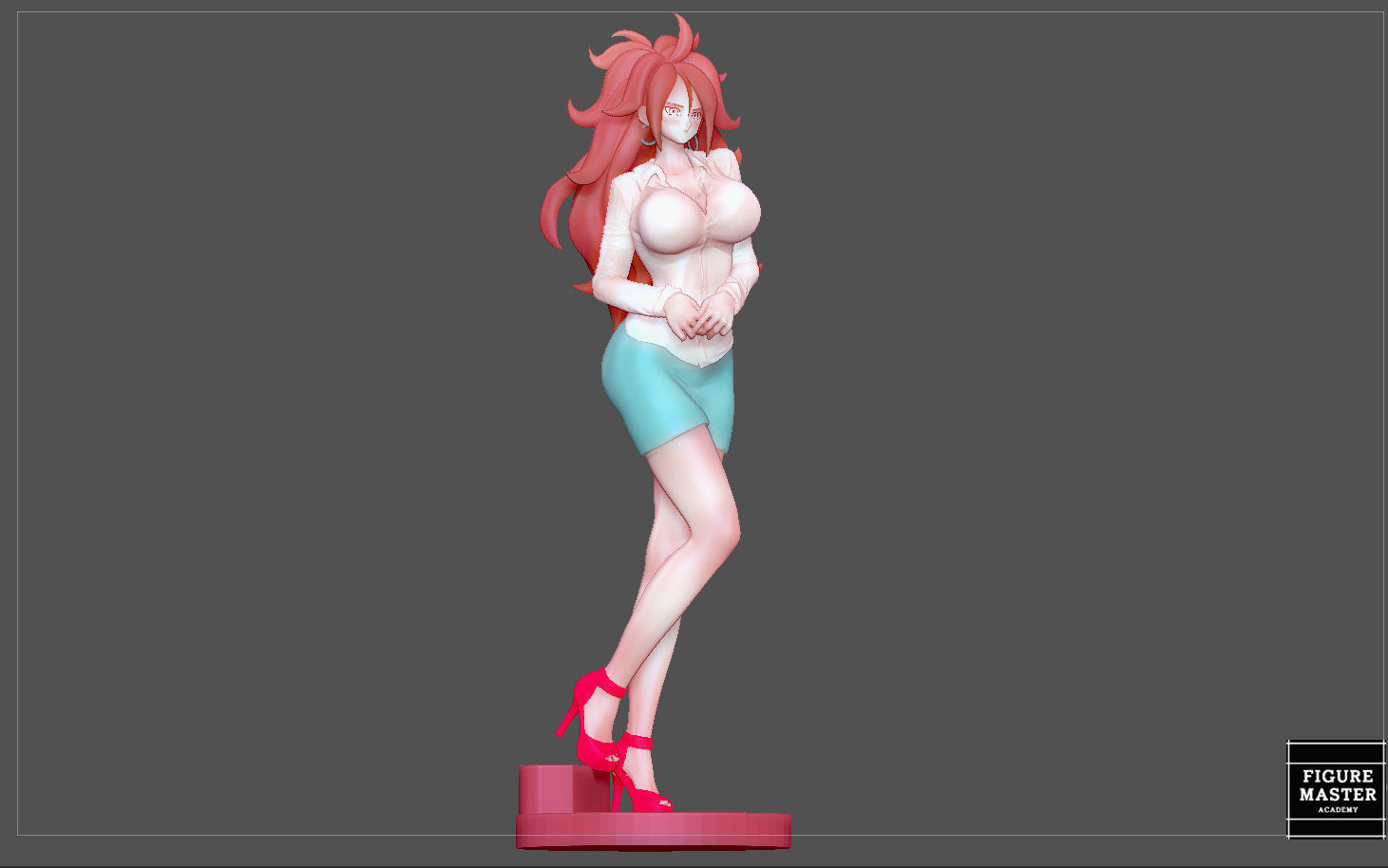 ANDROID 21 office girl statue dragonball anime character 3D print model_5