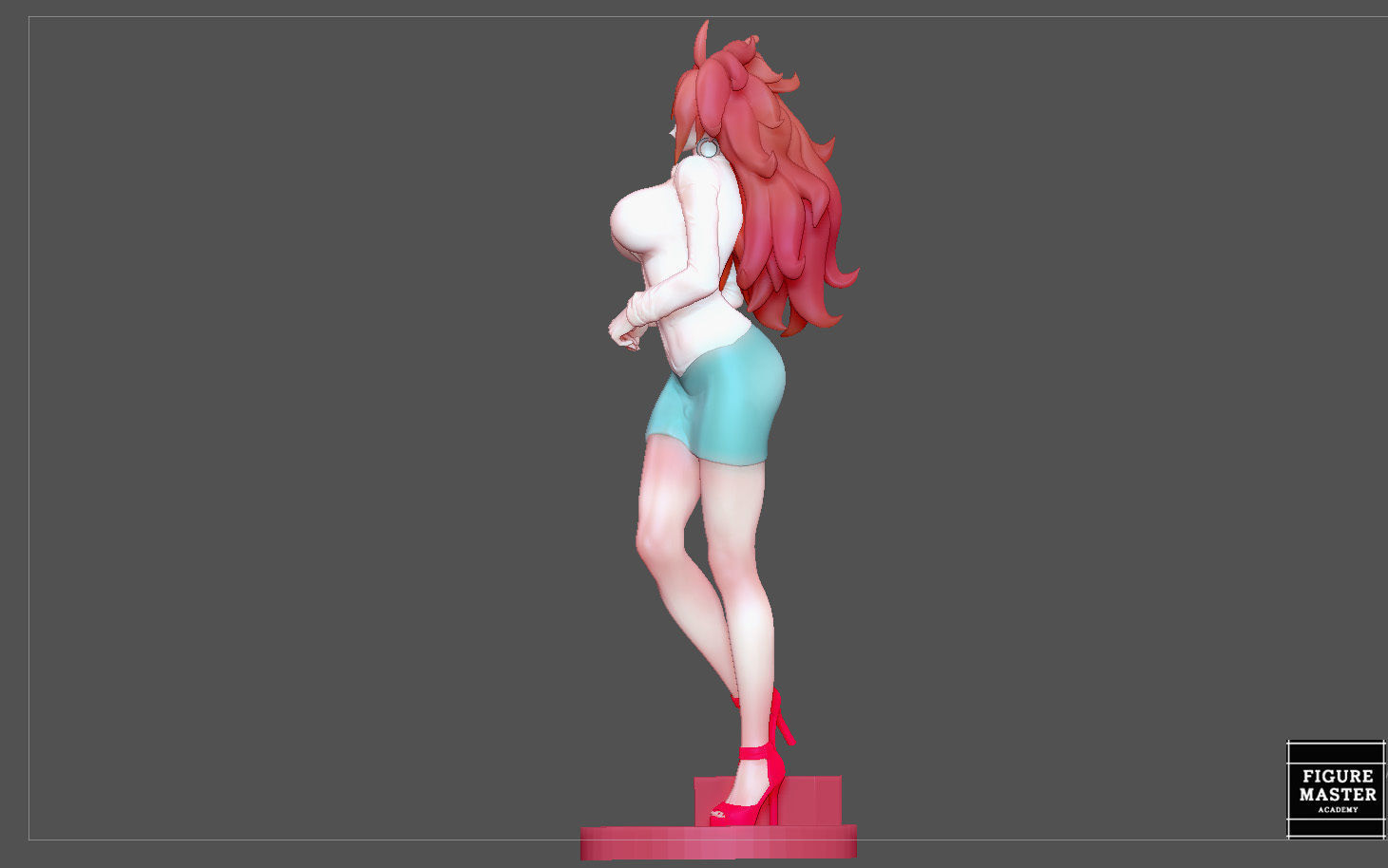 ANDROID 21 office girl statue dragonball anime character 3D print model_8