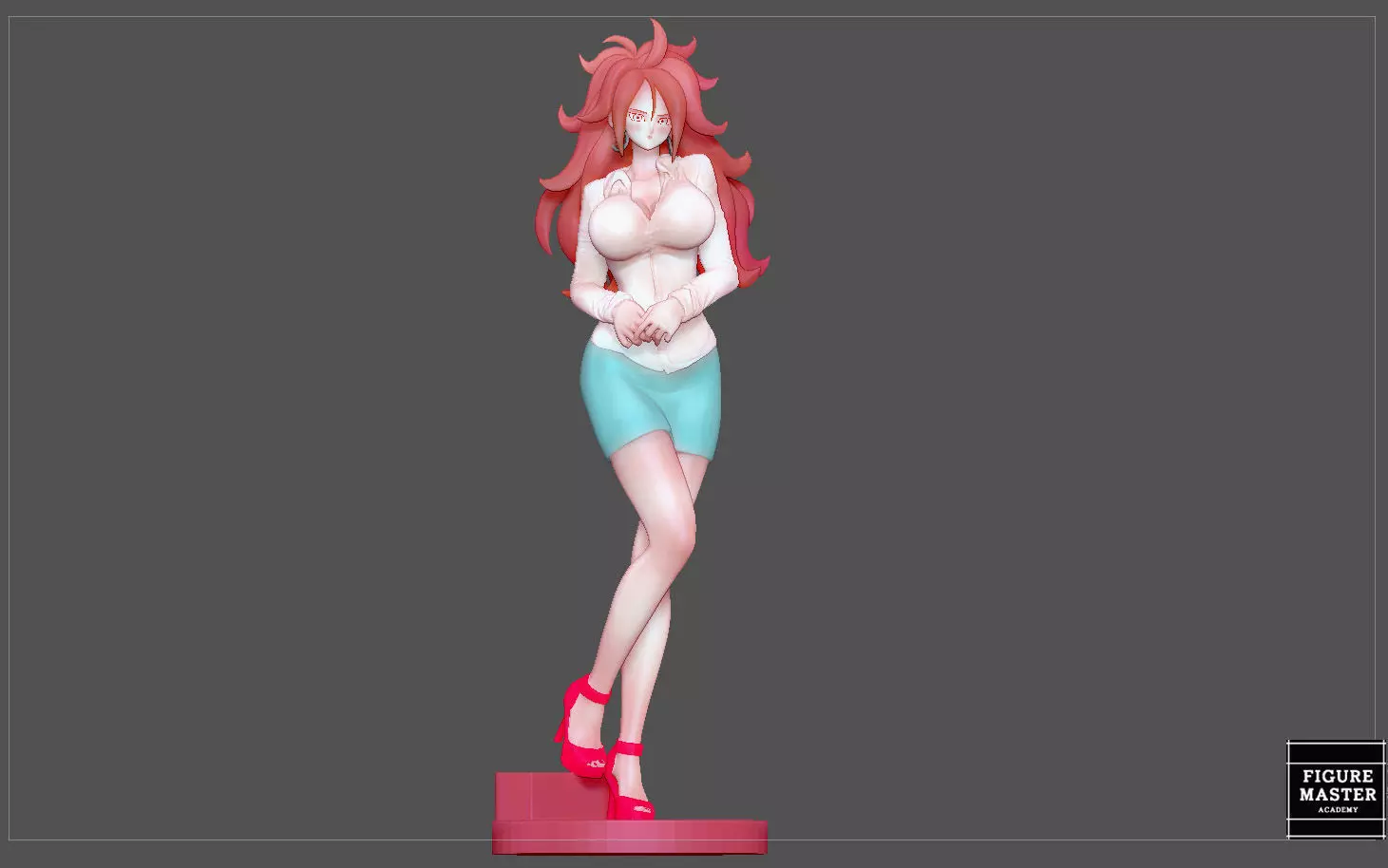 ANDROID 21 office girl statue dragonball anime character 3D print model_0
