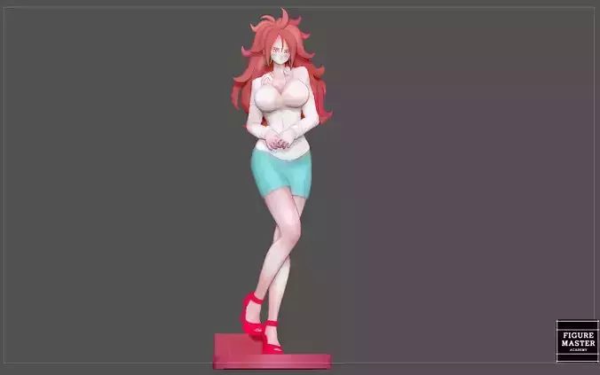 ANDROID 21 office girl statue dragonball anime character