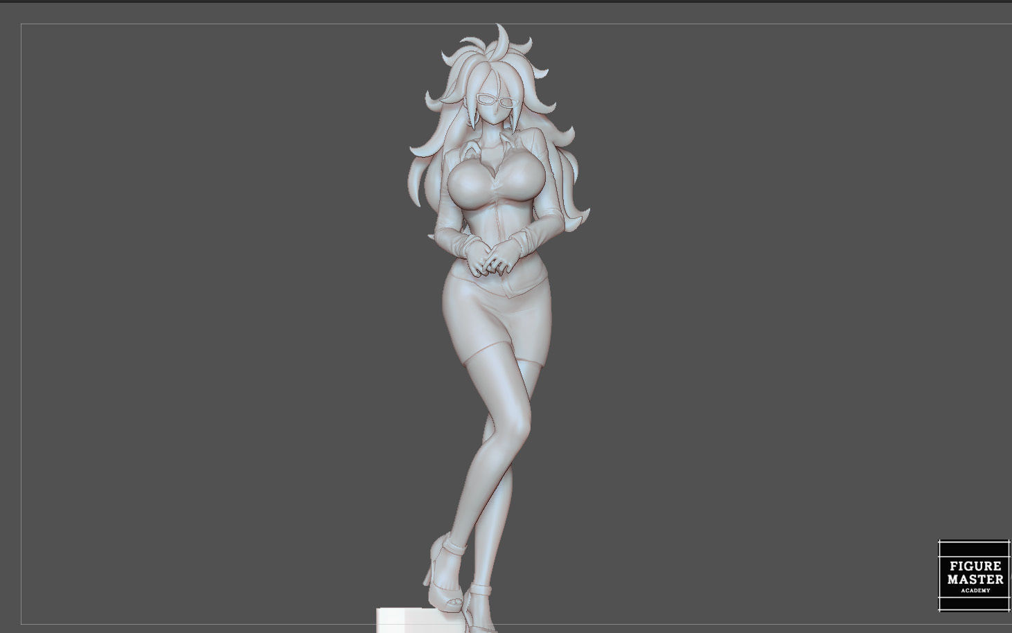 ANDROID 21 office girl statue dragonball anime character 3D print model_22