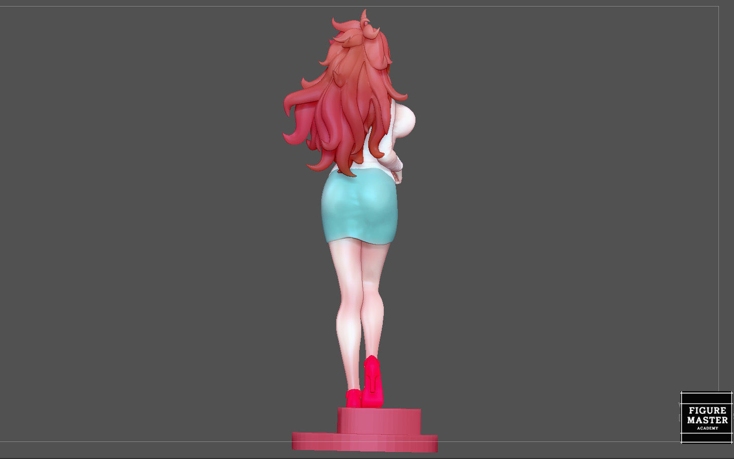 ANDROID 21 office girl statue dragonball anime character 3D print model_7
