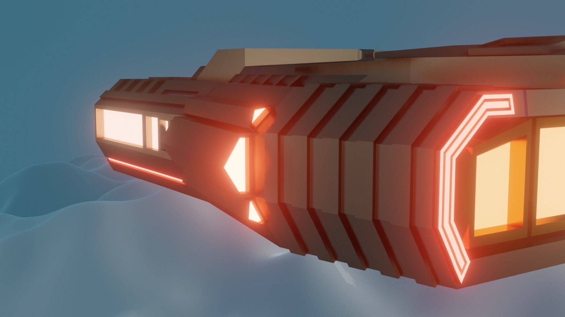 Future cars Low-poly 3D model_1