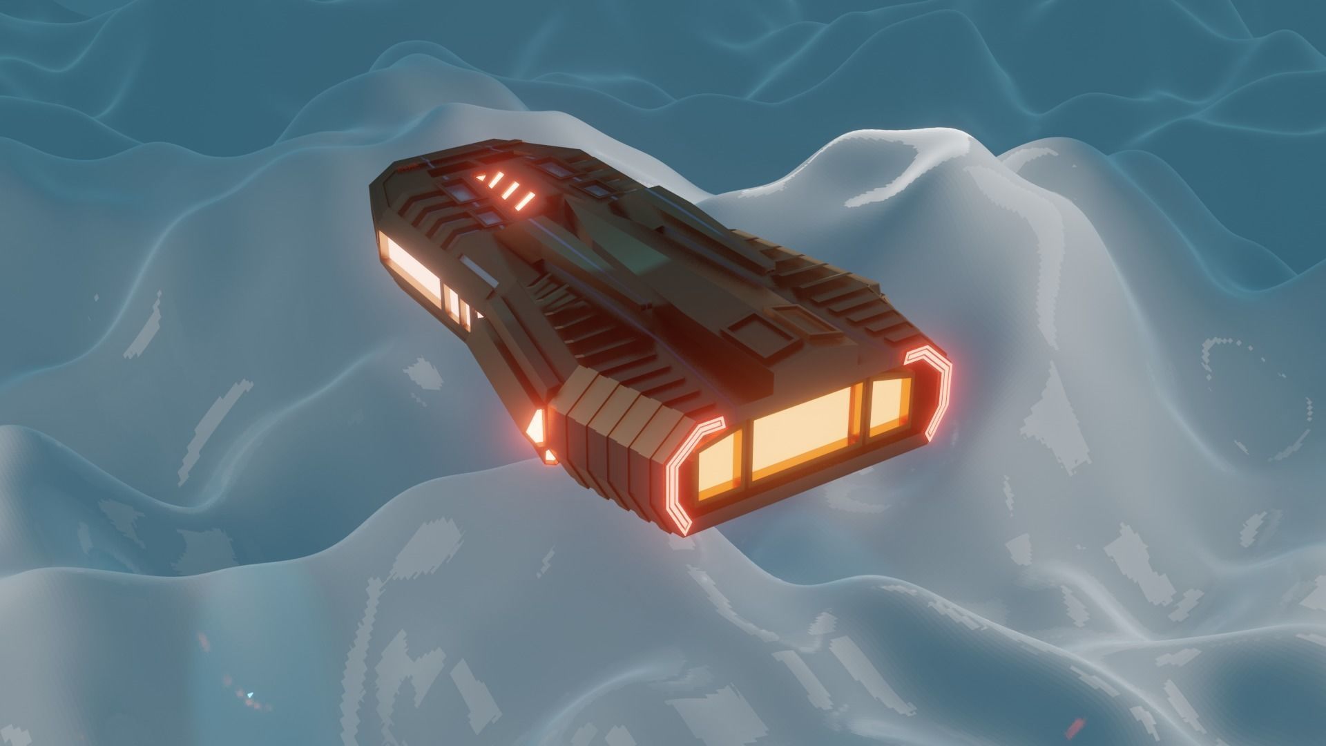 Future cars Low-poly 3D model_3