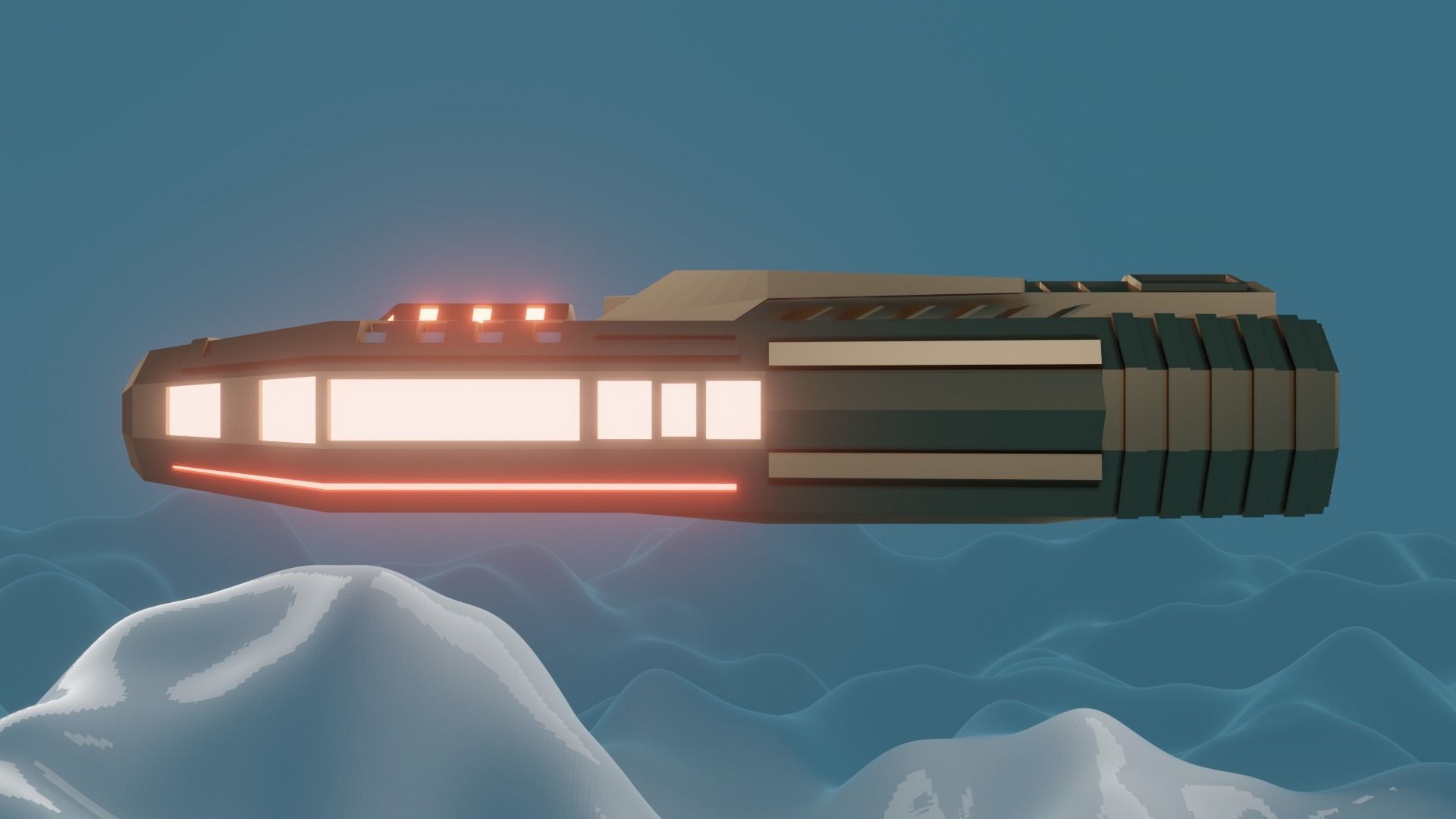 Future cars Low-poly 3D model_6