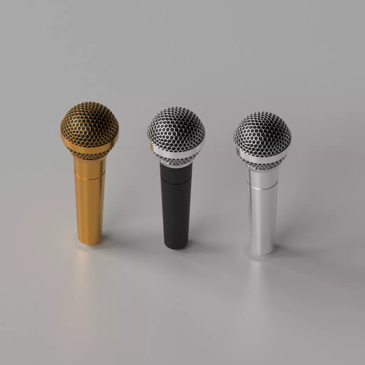 Cartoon Microphone Low-poly 3D model