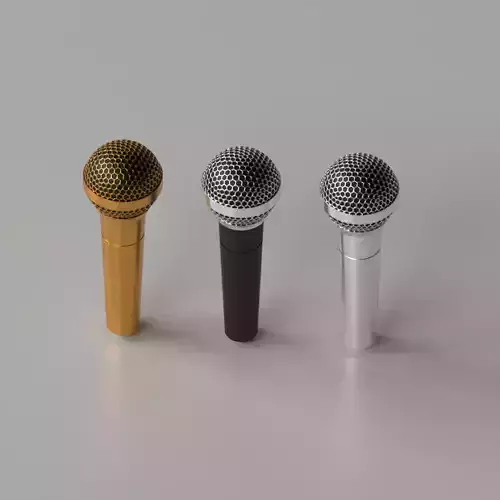 Cartoon Microphone Low-poly 3D model