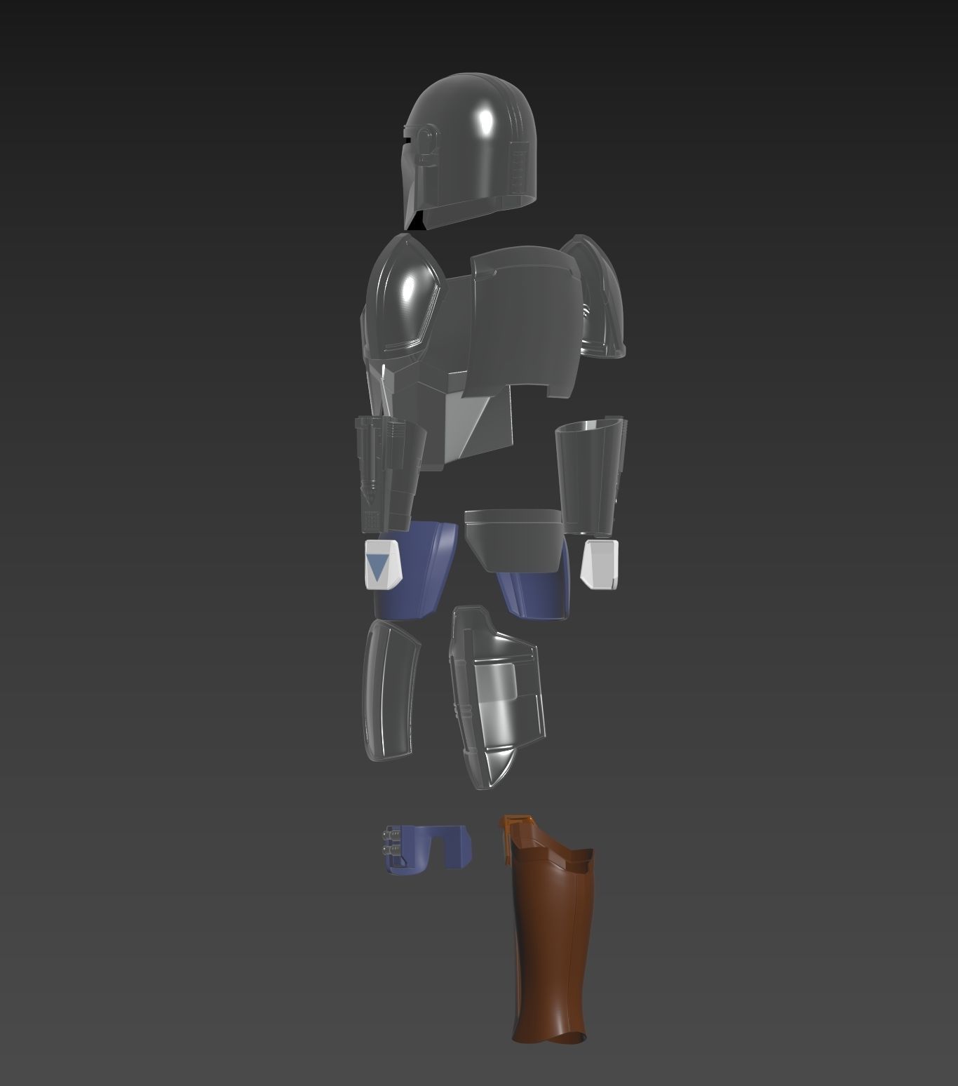Star Wars The Mandalorian Beskar Armor Cosplay  3D print model_3