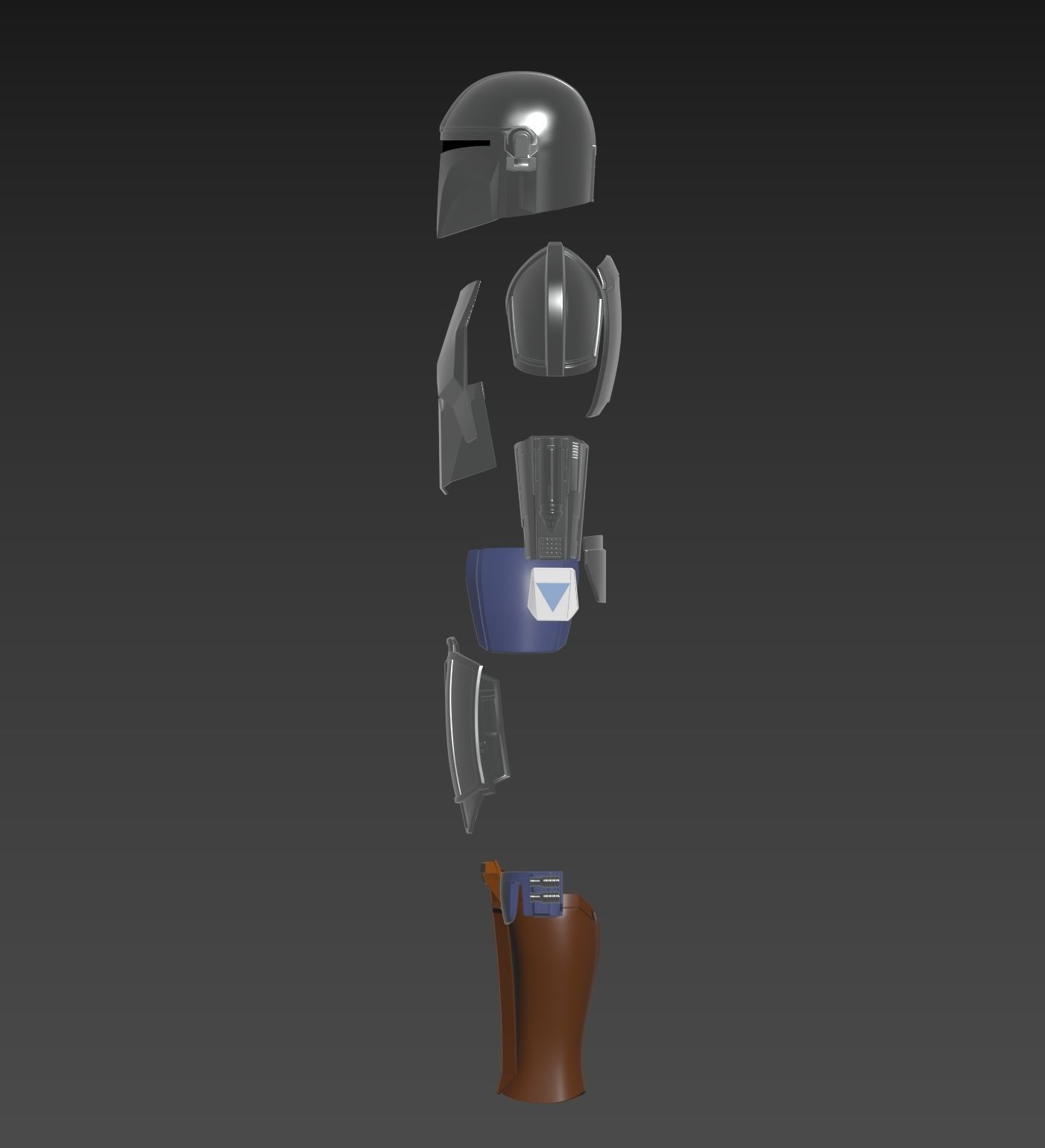 Star Wars The Mandalorian Beskar Armor Cosplay  3D print model_2