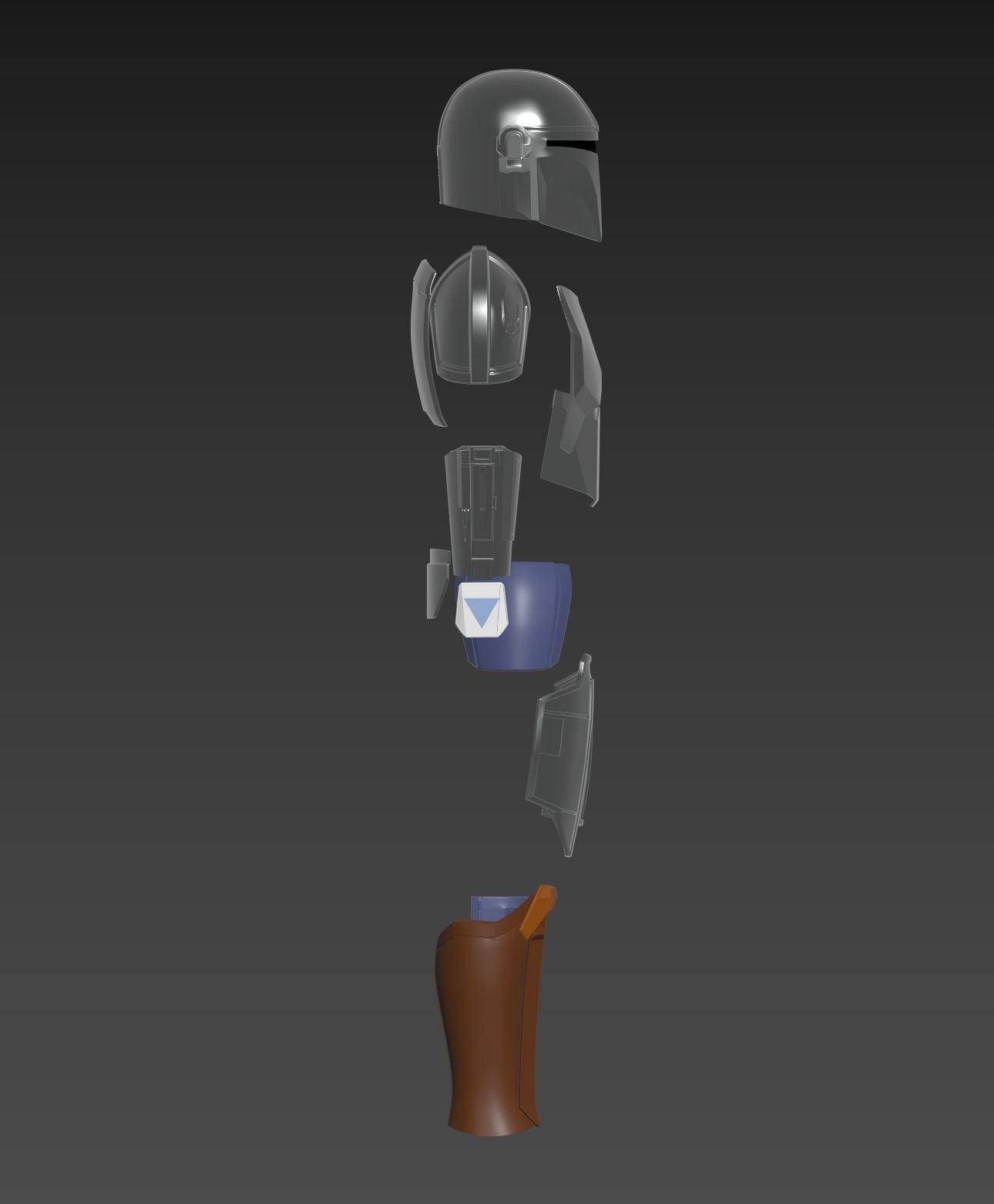 Star Wars The Mandalorian Beskar Armor Cosplay  3D print model_6