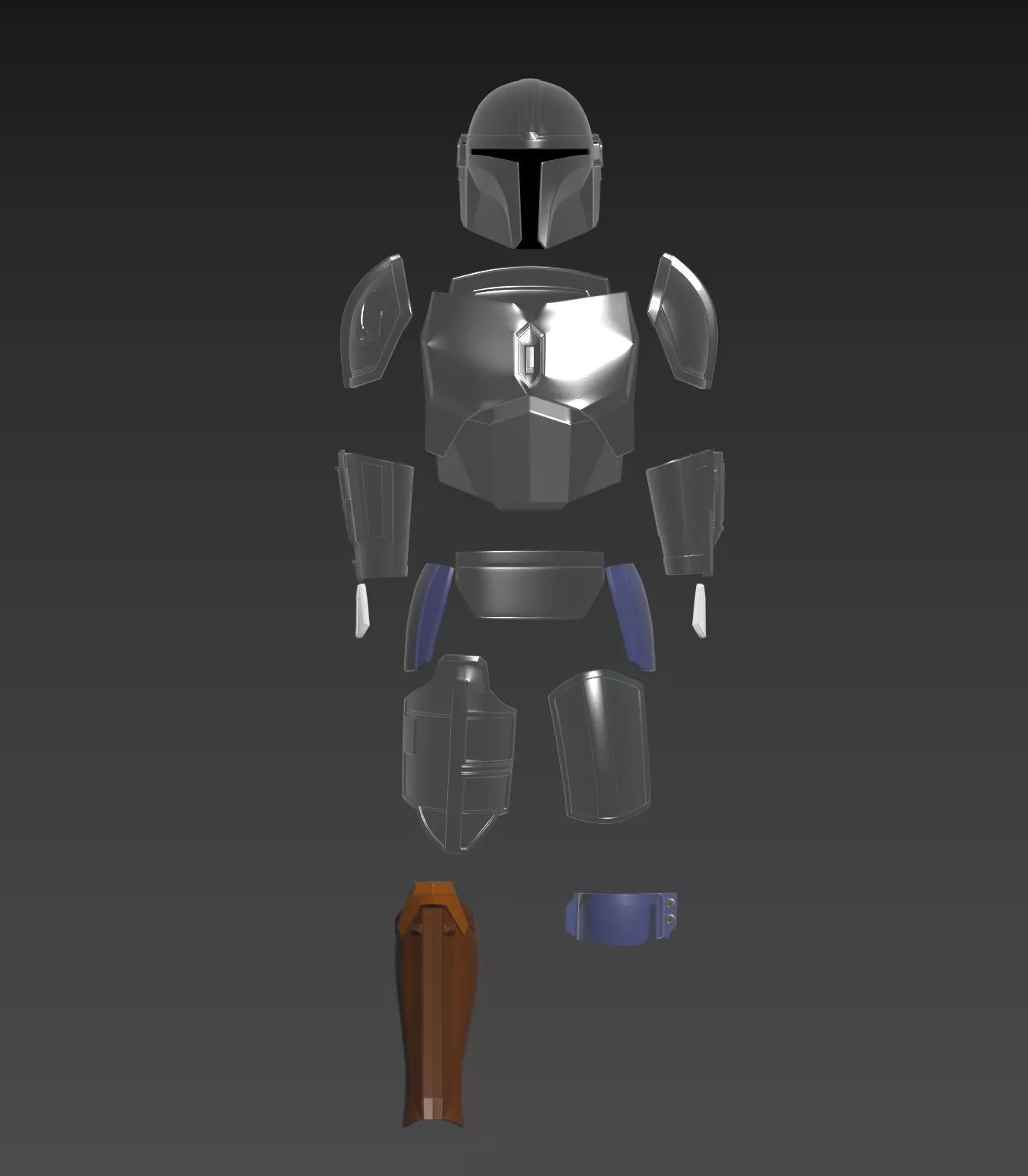 Star Wars The Mandalorian Beskar Armor Cosplay  3D print model_0