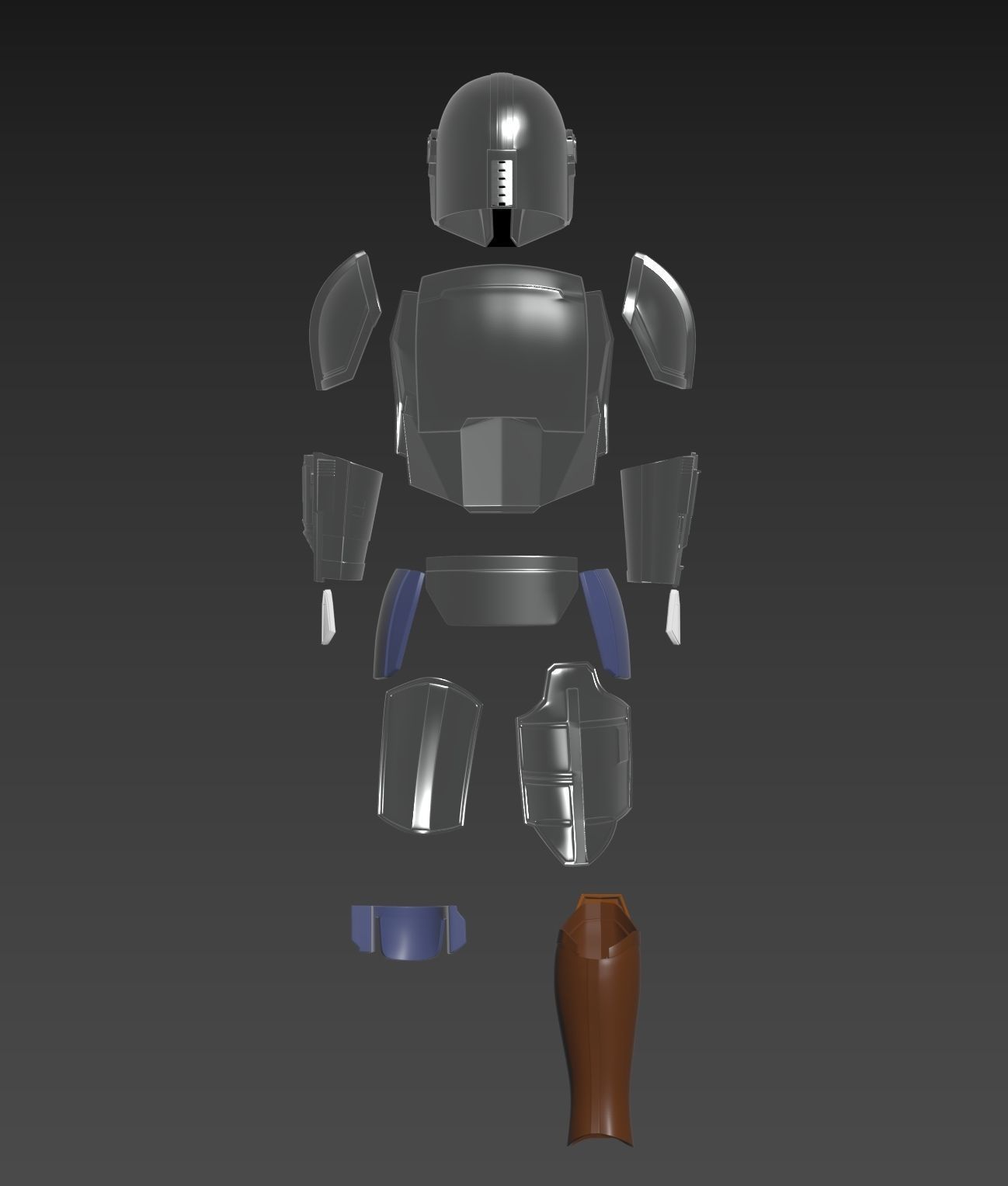 Star Wars The Mandalorian Beskar Armor Cosplay  3D print model_4