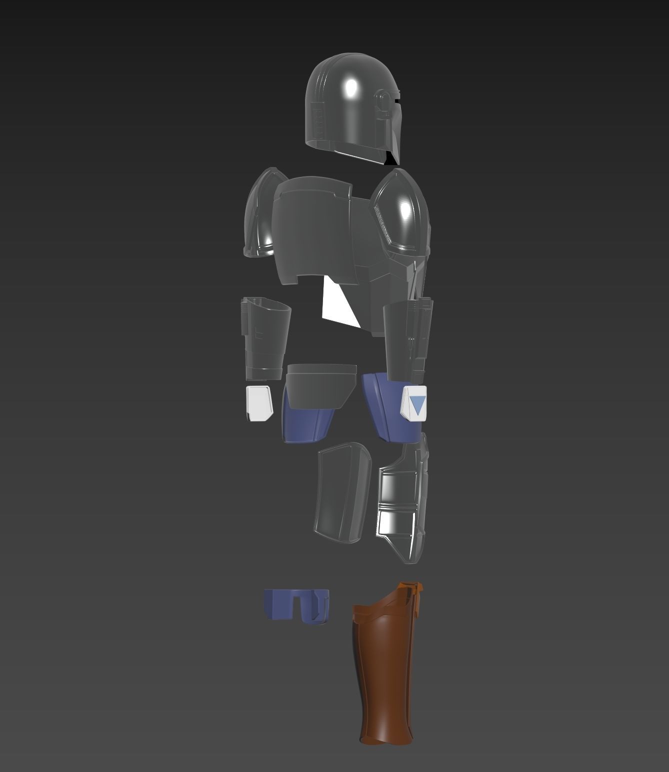 Star Wars The Mandalorian Beskar Armor Cosplay  3D print model_5