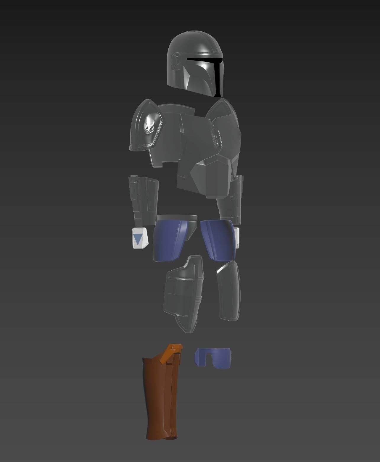 Star Wars The Mandalorian Beskar Armor Cosplay  3D print model_7