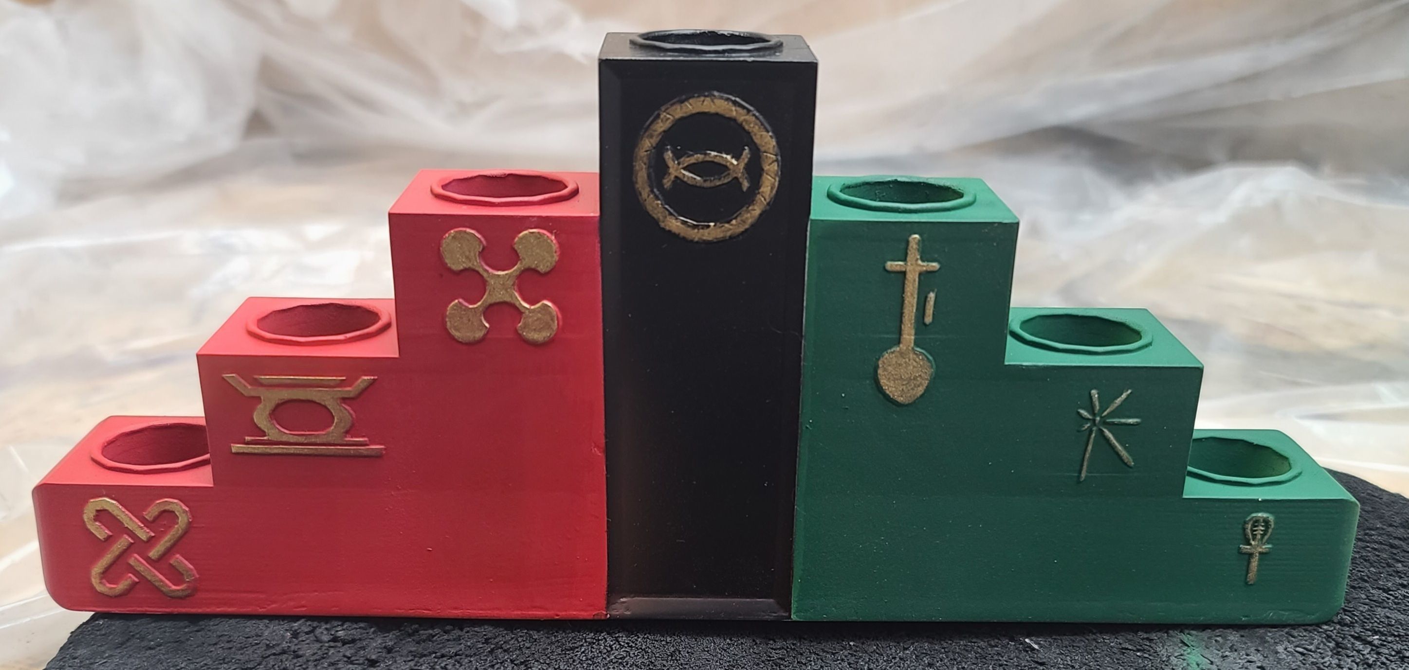 Kwanza Candle Holder 3D print model_3