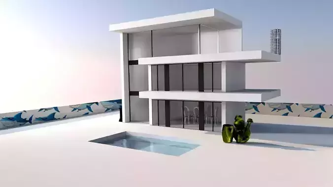 NewHome modern house with swimming pool