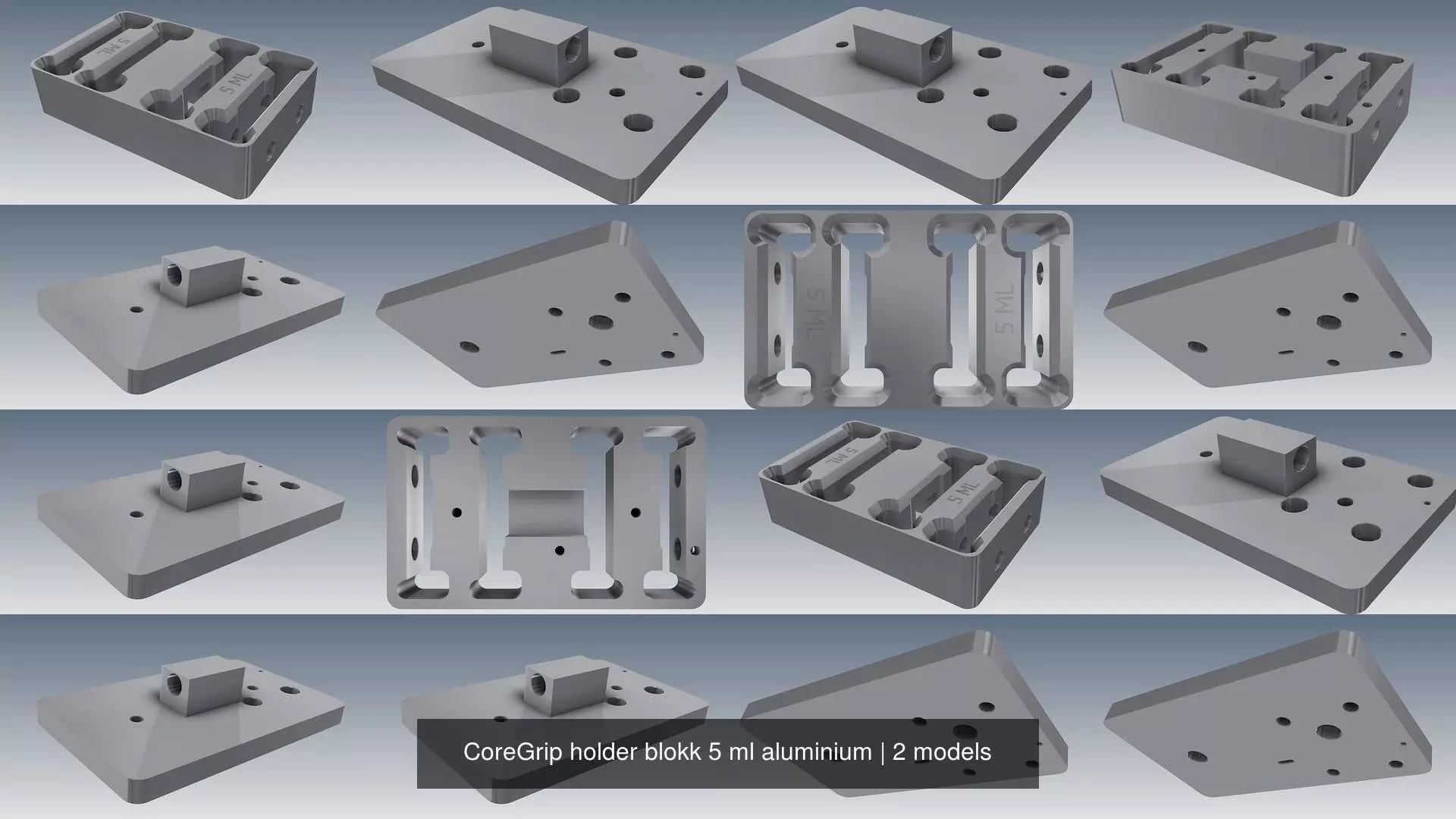 CoreGrip holder blokk 5 ml aluminium 3D Model Collection_0
