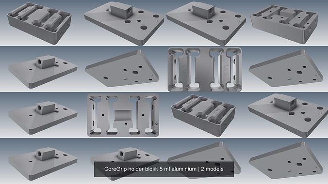 CoreGrip holder blokk 5 ml aluminium 3D Model Collection