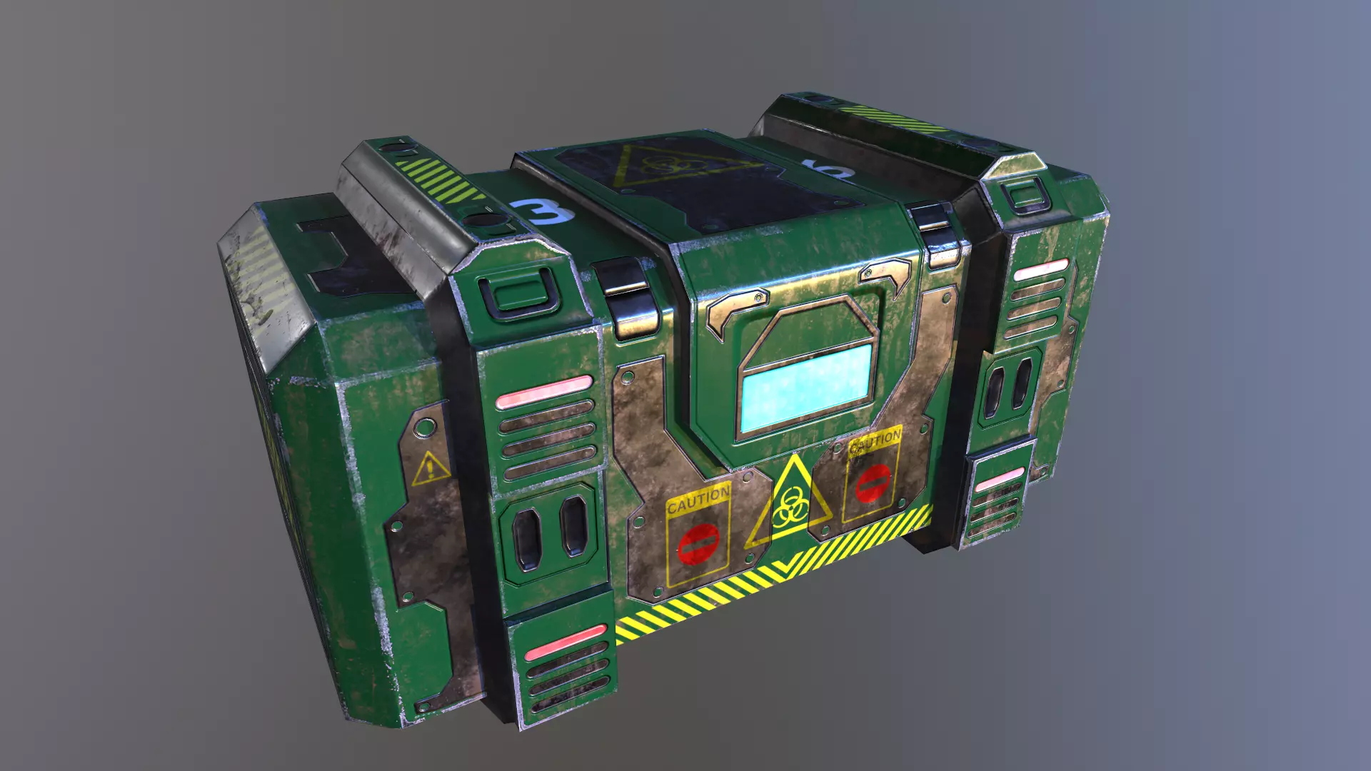 Sci-fi Box Low-poly 3D model_0