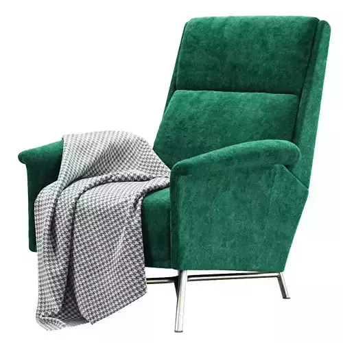 Mid century Italian green velvet armchair 
