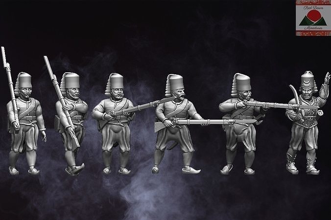28mm Napoleonic Ottoman Nazim-I Cedit Infantry 3D print model