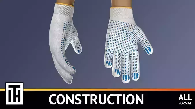 Glove Construction Low-poly 3D model