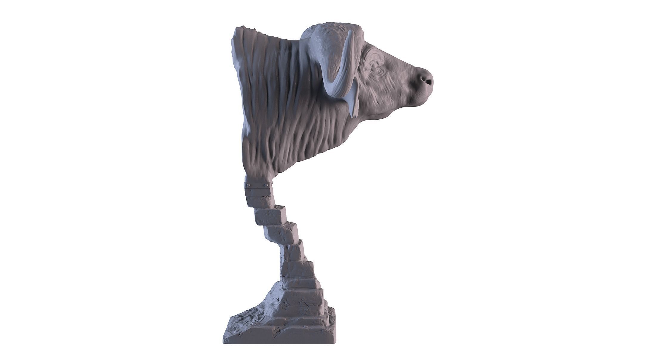 Head African Buffalo  3D print model_7