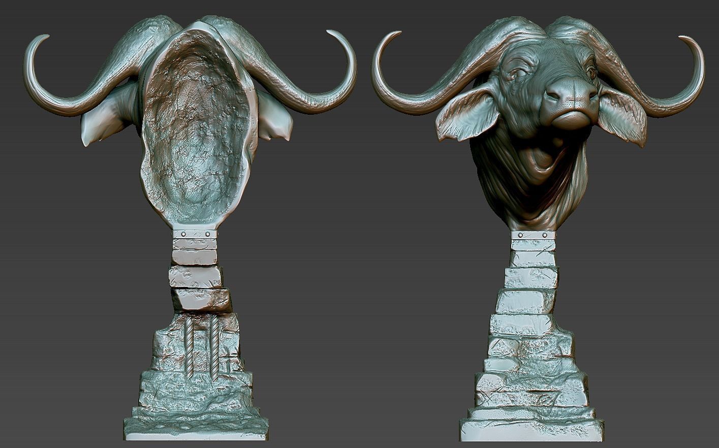 Head African Buffalo  3D print model_10
