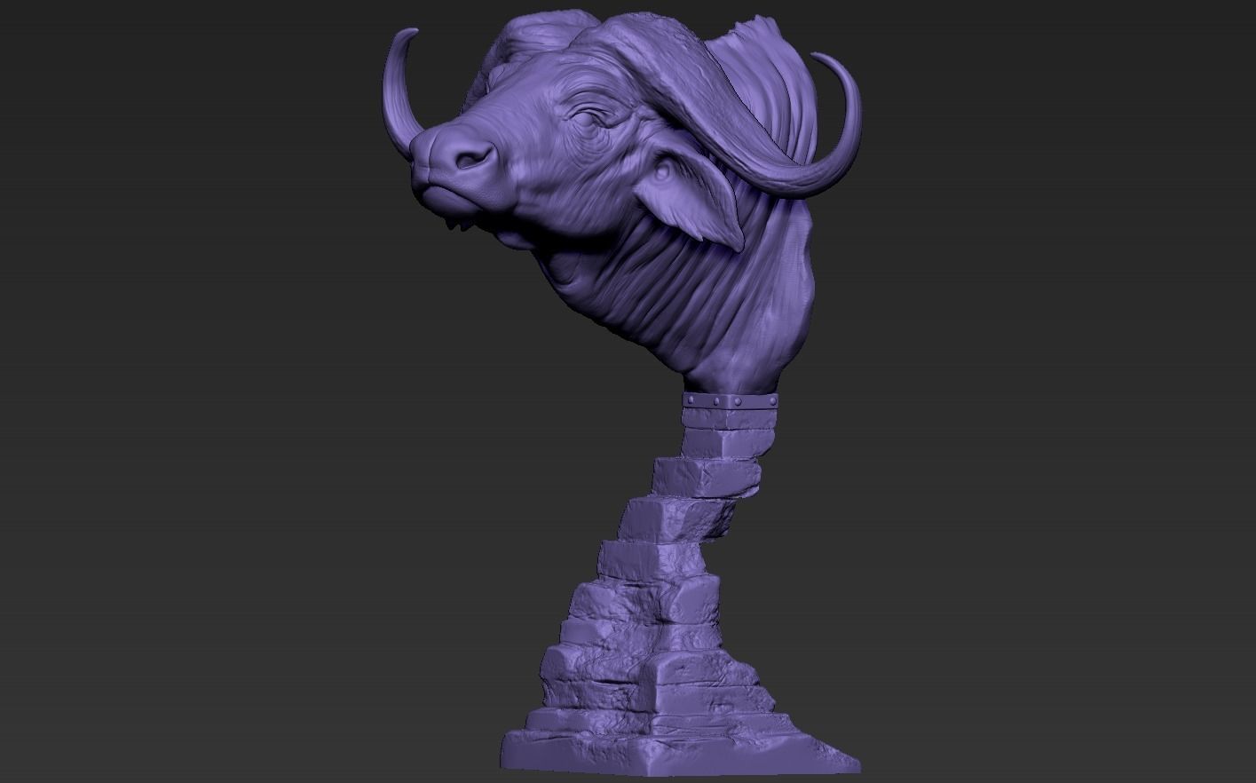 Head African Buffalo  3D print model_22