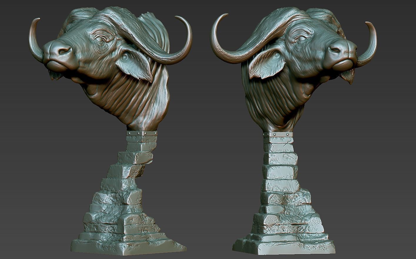 Head African Buffalo  3D print model_11