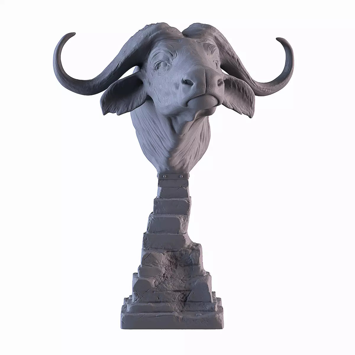 Head African Buffalo  3D print model_0