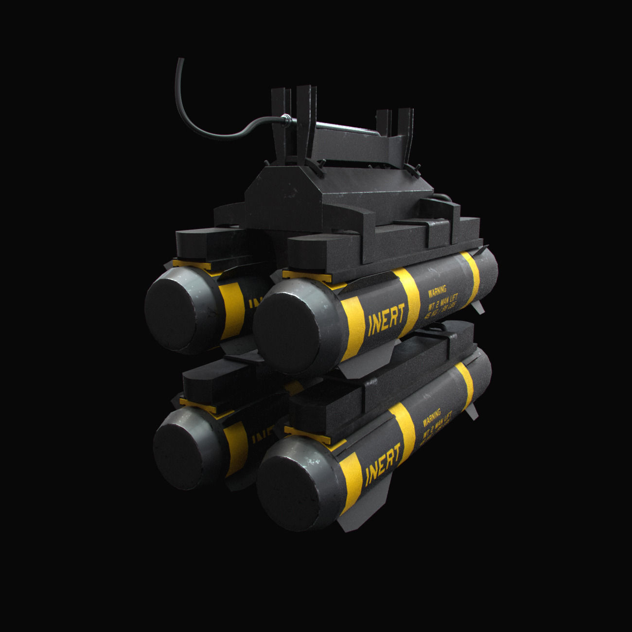 Hellfire Missiles with Army Textures 3D model_1
