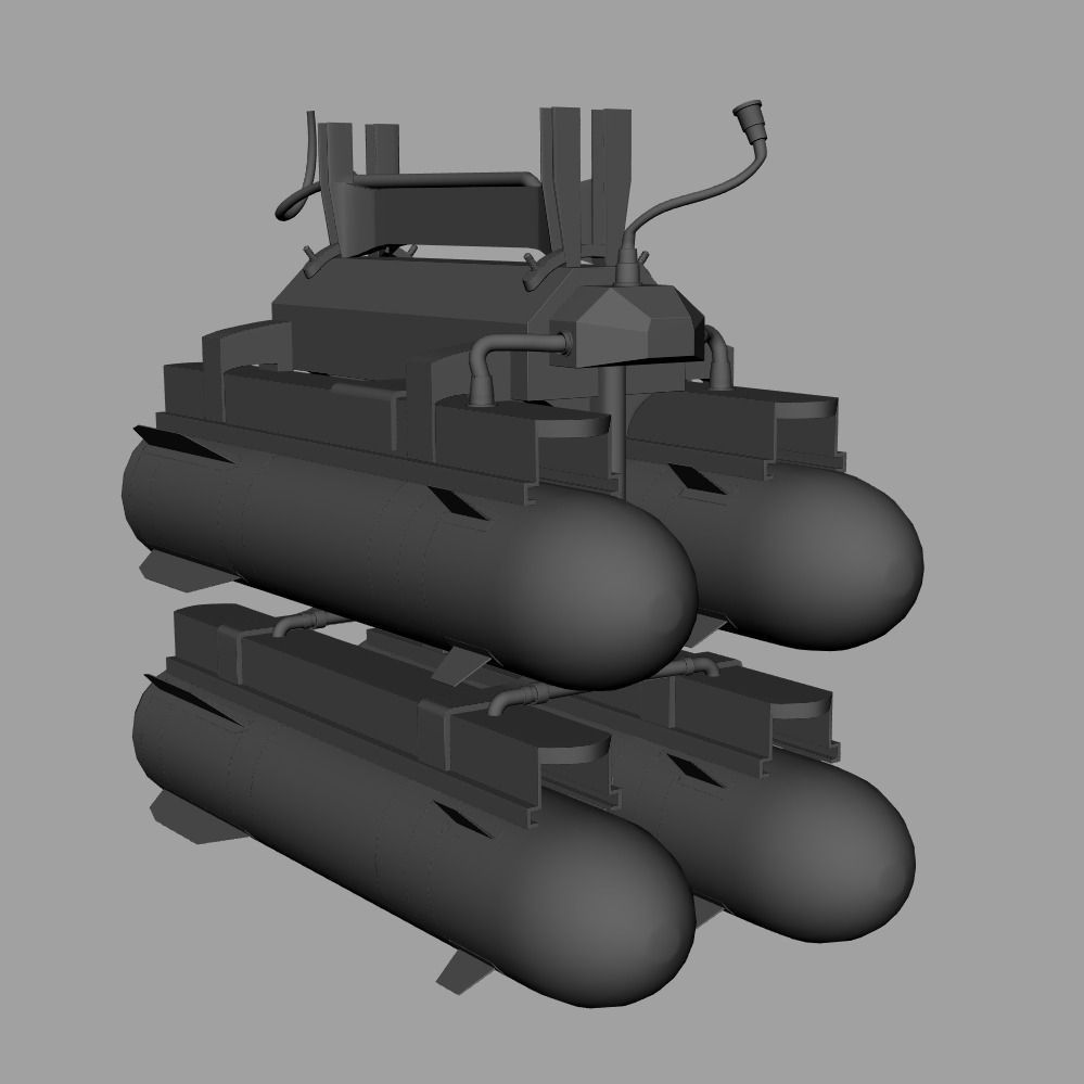 Hellfire Missiles with Army Textures 3D model_4