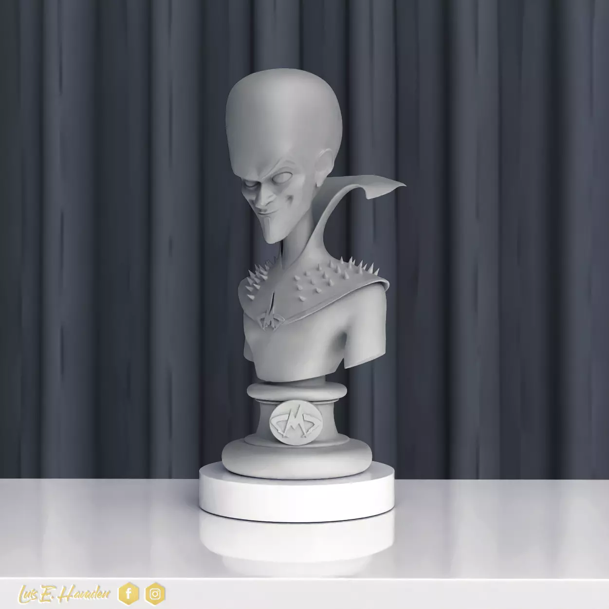 Megamind Bust 3D print model_0