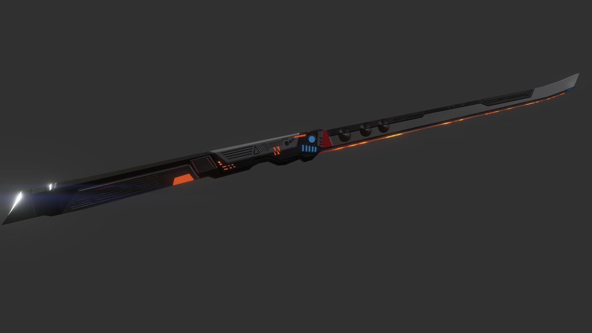 Scifi Katana PBR Project Low-poly 3D model_16