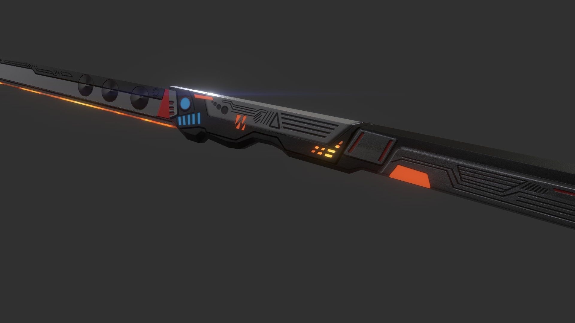 Scifi Katana PBR Project Low-poly 3D model_5