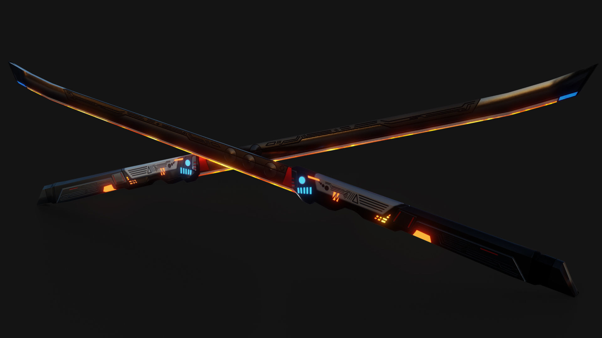 Scifi Katana PBR Project Low-poly 3D model_8