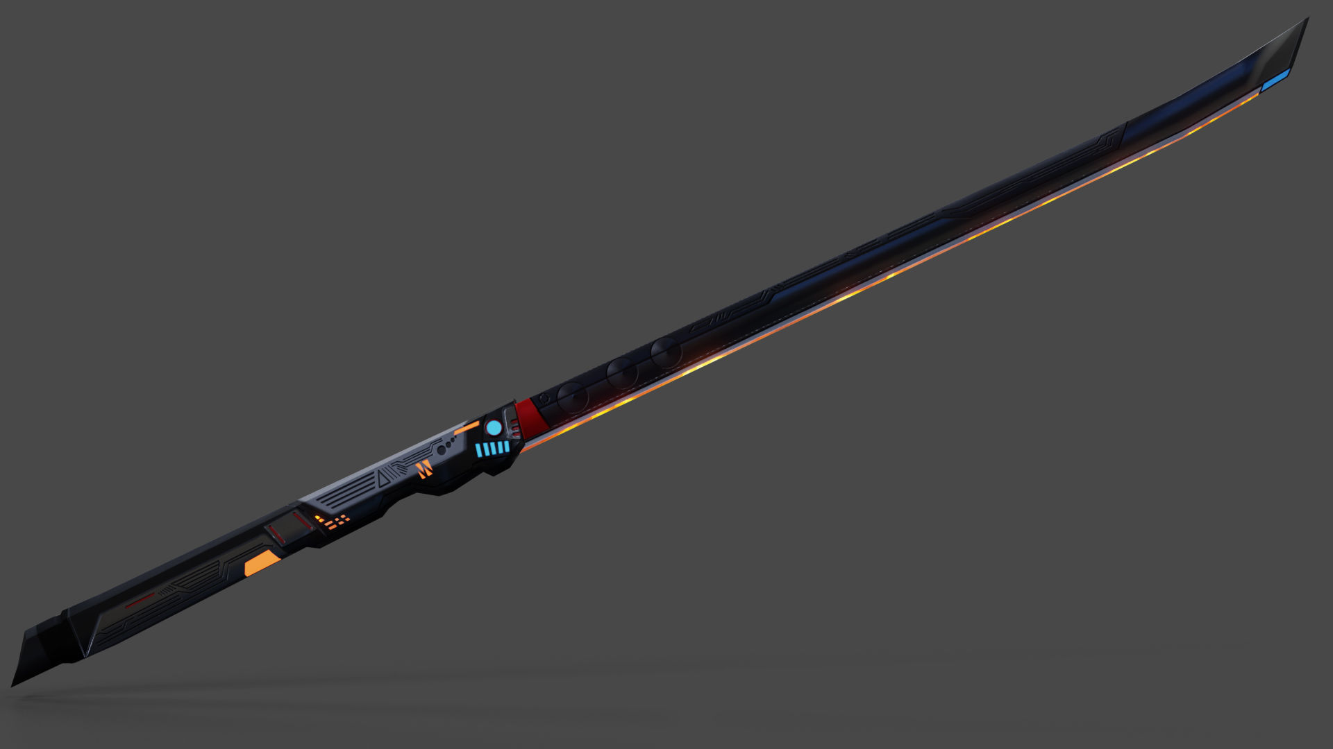 Scifi Katana PBR Project Low-poly 3D model_13